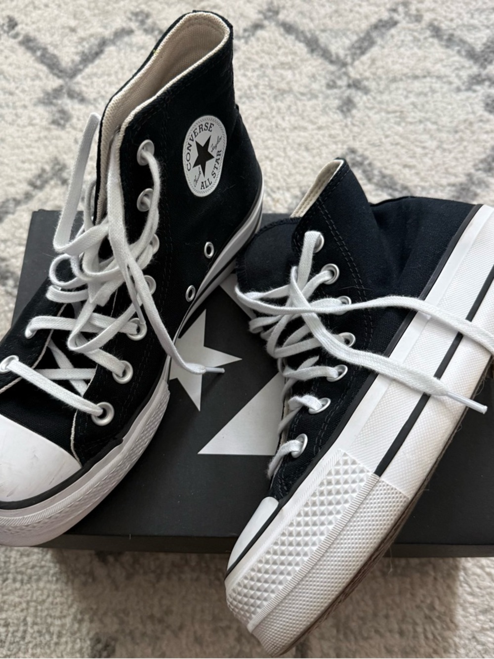 Converse Black and White High Top Sneakers